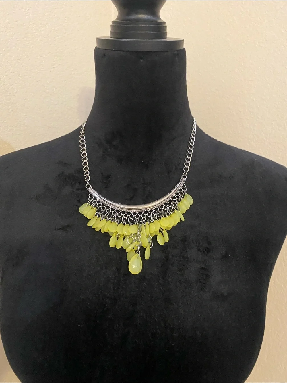paparazzi Lemon Drop Fringe Necklace with Matching Earrings